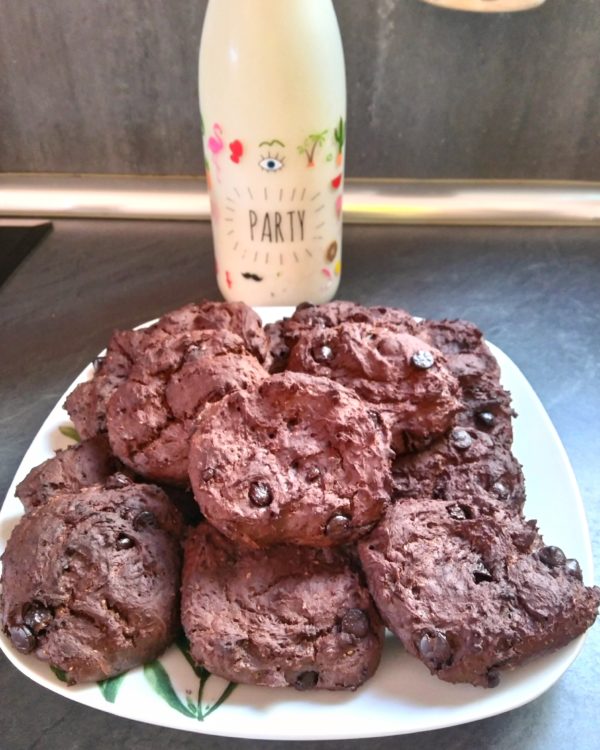 Vegan chocolate okara cookies